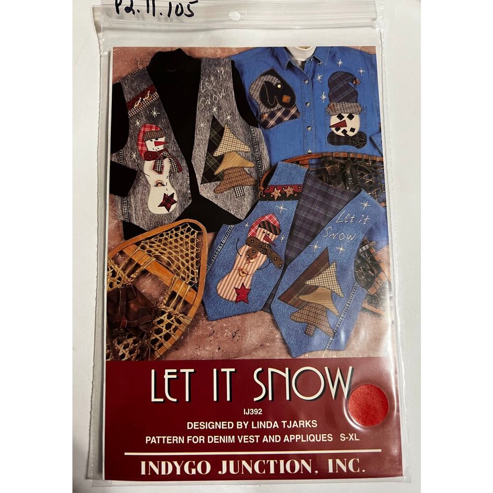 NEW Indygo Junction-Demin Vest and Appliques Pattern & Instructions  S-X-Large